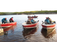 Boats leaving the dock