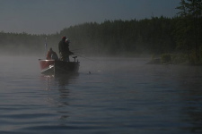 Contestants in the morning fog on day 3